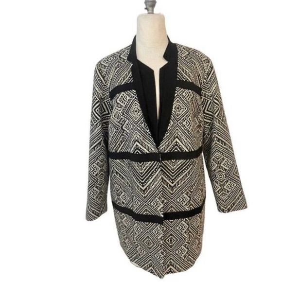 Chico’s 3 Black Label black and metallic gold jacket XL - Picture 2 of 6